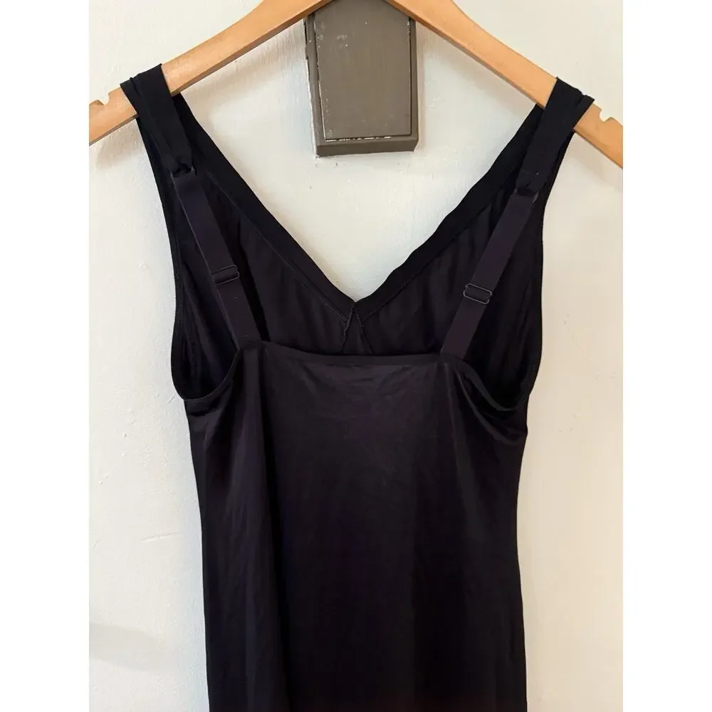 Vanity Fair Black Silky Nylon Slip Dress Nightgown Women’s 36 90s Vintage